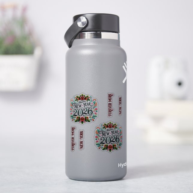 New Year 2026 Floral New York Forever  (HydroFlask)