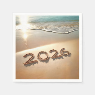 New Year 2026 In Beach Sand Napkin