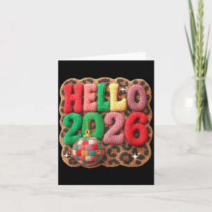 New Year 2026 Leopard Disco Funny Gift Men,women S Card
