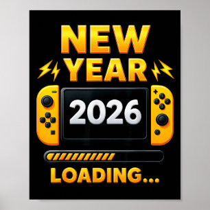 New Year 2026 Loading Gaming Controller New Years  Poster