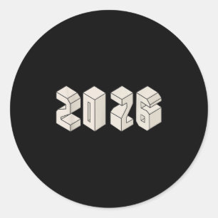 New Year 2026 Minimalist Streetwear Cool Casual Classic Round Sticker
