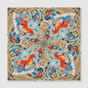 New Year 2026 Red Fiery Horse Christmas Pattern