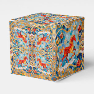 New Year 2026 Red Fiery Horse Christmas Pattern Favour Box