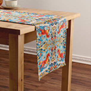 New Year 2026 Red Fiery Horse Christmas Pattern Medium Table Runner