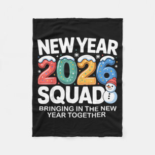 New Year 2026 Squad Funny Snowman Holiday Celebrat Fleece Blanket