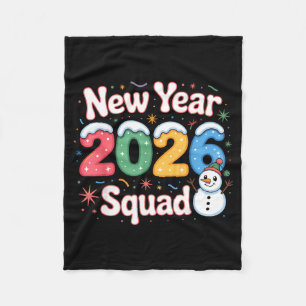 New Year 2026 Squad Funny Snowman Holiday Celebrat Fleece Blanket