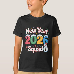 New Year 2026 Squad Funny Snowman Holiday Celebrat T-Shirt
