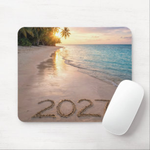 New Year 2026 Tropical Beach Mouse Pad