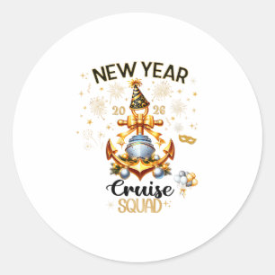 New Year 2026 Yacht Cruise Ship Nye Party Matching Classic Round Sticker