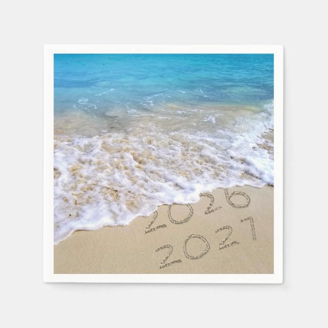 New Year 2027 Beach Sand Napkin (Front)