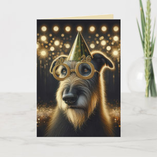 New Year 2027 Irish Wolfhound Holiday Card