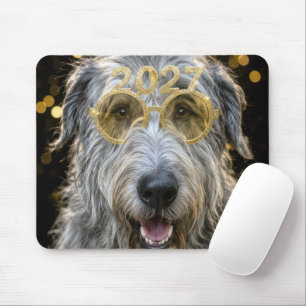 New Year 2027 Irish Wolfhound Mouse Pad