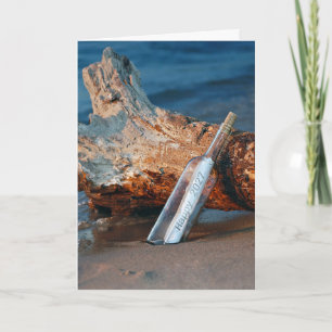 New Year 2027 Message in a Bottle Holiday Card
