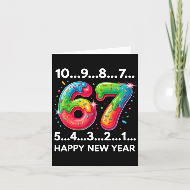 New Year 67 Candy Countdown Funny Happy New Year 2 Card (Front)