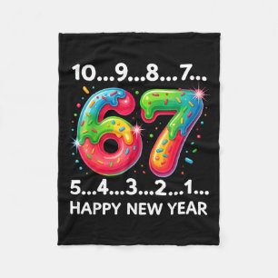 New Year 67 Candy Countdown Funny Happy New Year 2 Fleece Blanket