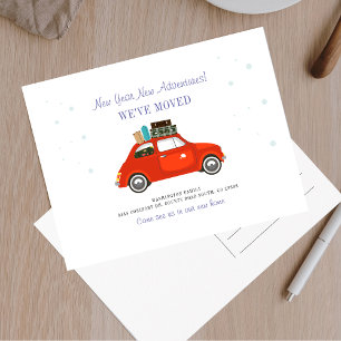 New Year Adventures New Address Moving Announcement Postcard