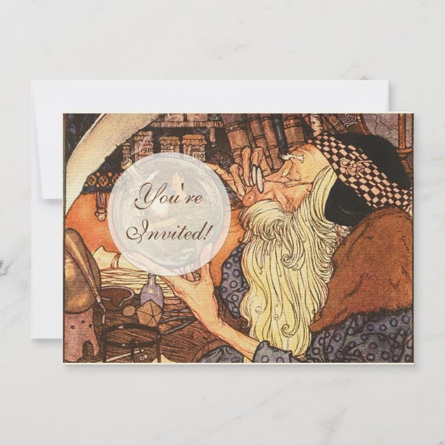 New Year Antique Father Time  Invitation (Front)