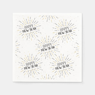 New Year Art Burst Graphic Happy New year Text Art Napkin