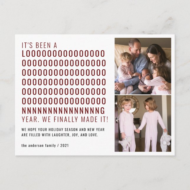 New Year Been a Long Time Finally Made It Photo Holiday Postcard (Front)
