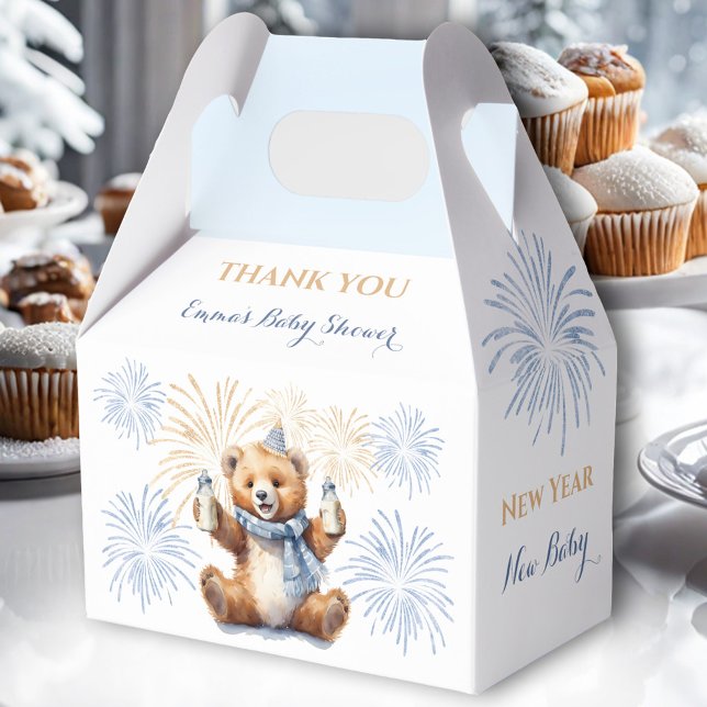 New Year Blue Boy Baby Shower Favour Box (New Year Blue Boy Baby Shower Favor Box)
