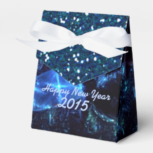 New Year Blue Lights and Glitter Pattern Favour Bo Box