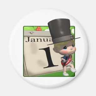 New Year Calendar Magnet