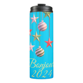 New Year Card Bonjour 2024 Thermal Tumbler