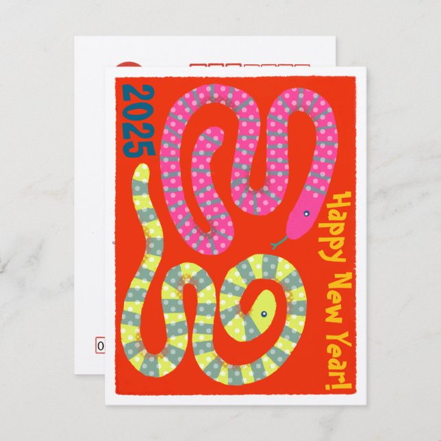New year card for the year of snake (Nengajo) ノート (Front/Back)