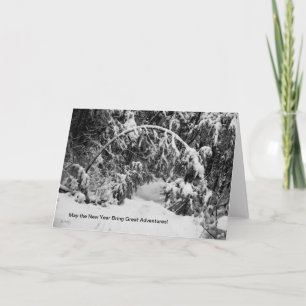 New Year Card, Portal to a Snowy Adventure Holiday Card