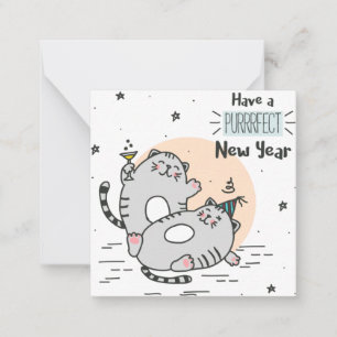 New Year Cats Card