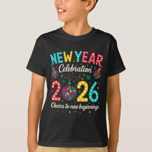 New Year Celebration 2026 Disco Ball Matching Wint T-Shirt