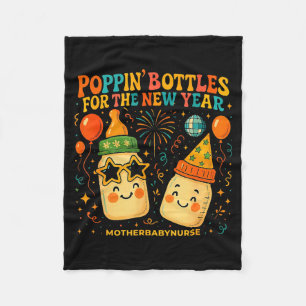 New Year Celebration Pn Bottles Mother Baby Nicu N Fleece Blanket