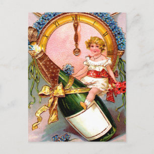 New Year Champagne Postcard