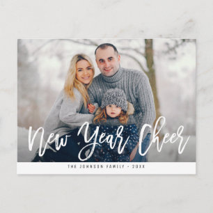 NEW YEAR CHEER   Brush lettering greeting card
