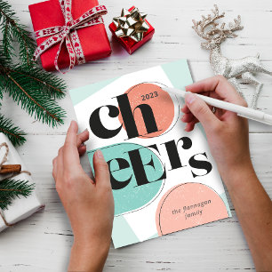 New Year Cheers Abstract Design Holiday Card