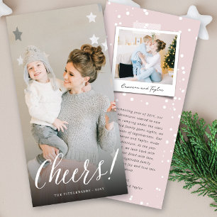 New Year Cheers Simple Script Holiday Photo Card