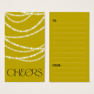 New Year Cheers Sparkling Lights Chic DIY Gift Tag