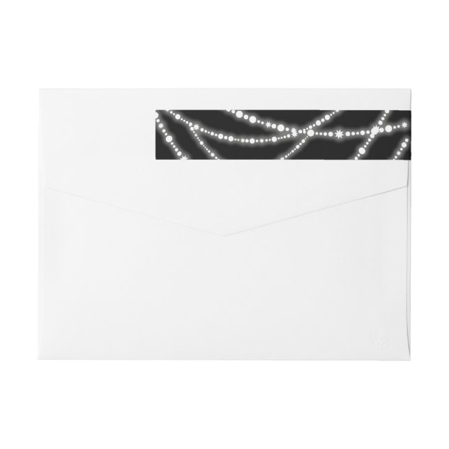 New Year Cheers Sparkling Lights Stylish Address Wrap Around Label (Back)