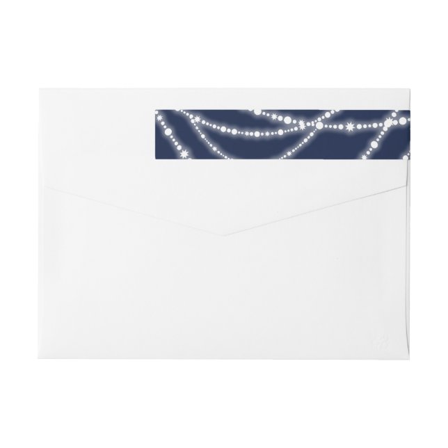 New Year Cheers Sparkling Lights Stylish Address Wrap Around Label (Back)