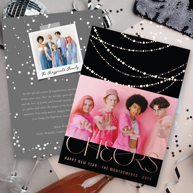 New Year Cheers Sparkling Lights Stylish Photo (Creator Uploaded)