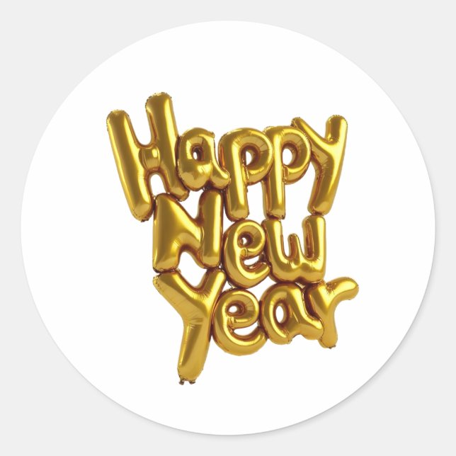  New Year Classic Round Stickers (Front)