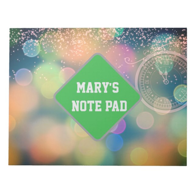 New year clock  watch notepad (Front)