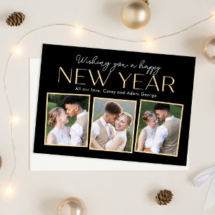 New Year Collage Editable Colour Holiday Photo Car Card