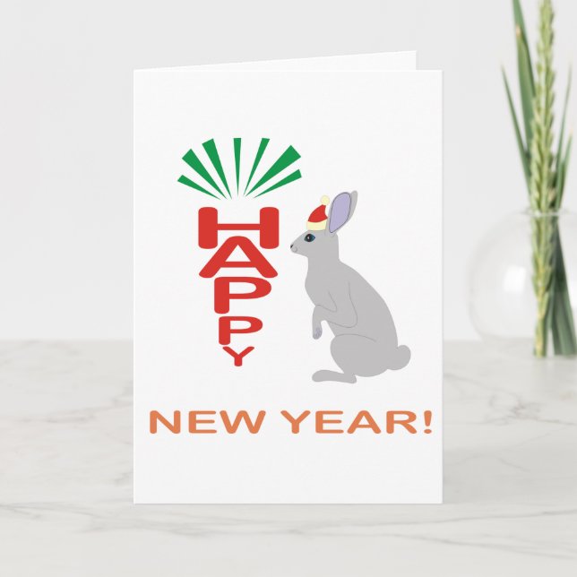 New Year Collection With Rabbit Custom  Card (Front)