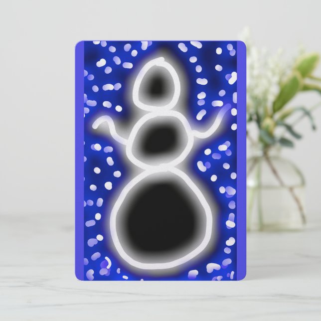 New Year cool snowman Holiday Card (Standing Front)