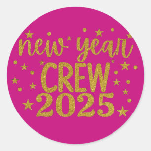 new year crew 2025 classic round sticker