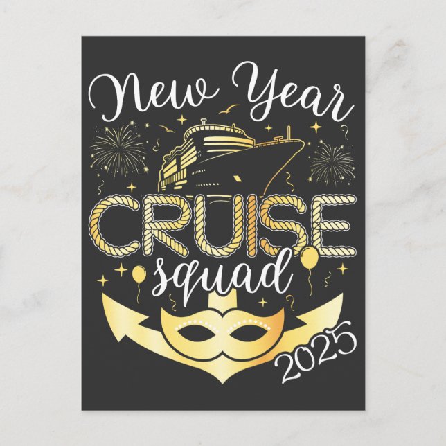 New Year Cruise Squad 2025 Postcard (Front)