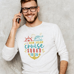 New Year Cruise Squad Retro Colours Custom year T-Shirt