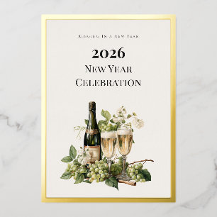 New Year Custom Foil Invitation Card   Elegant