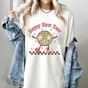 New Year Disco Ball Happy New Year Retro T-Shirt